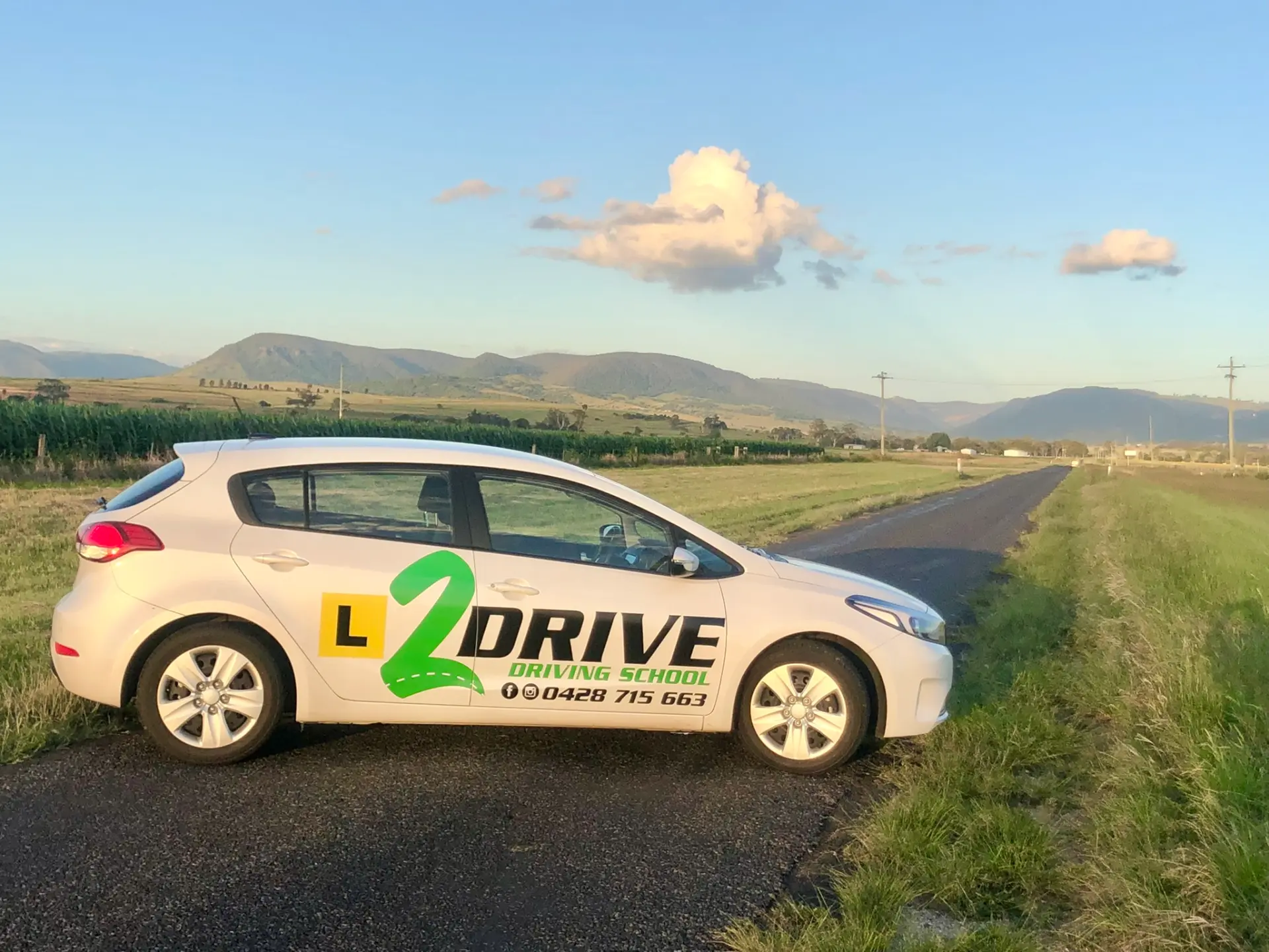 L2Drive Driving School Car On A Rural Road In The Southern Downs